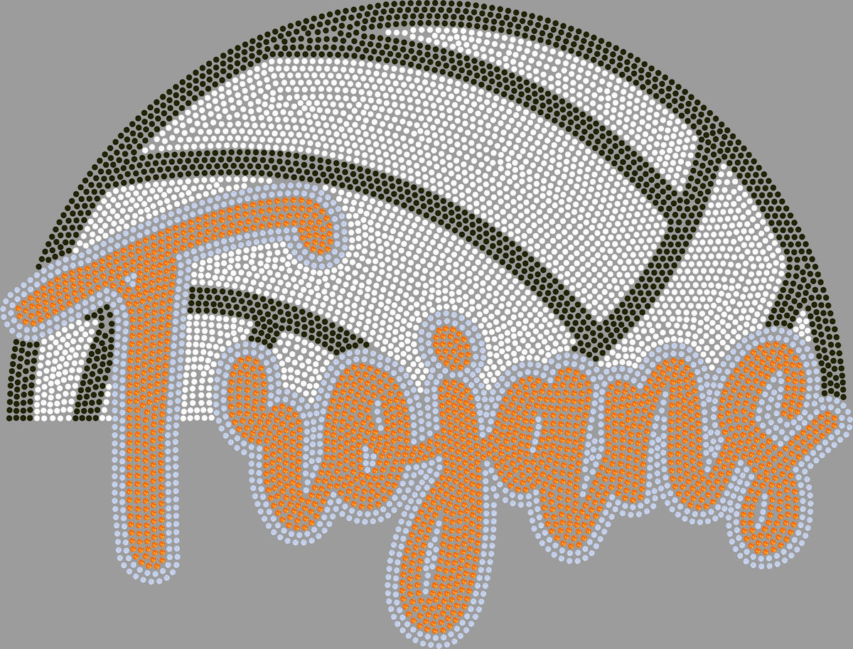 Trojans Volleyball 2-Color Approximately 11" wide Spangle Transfer