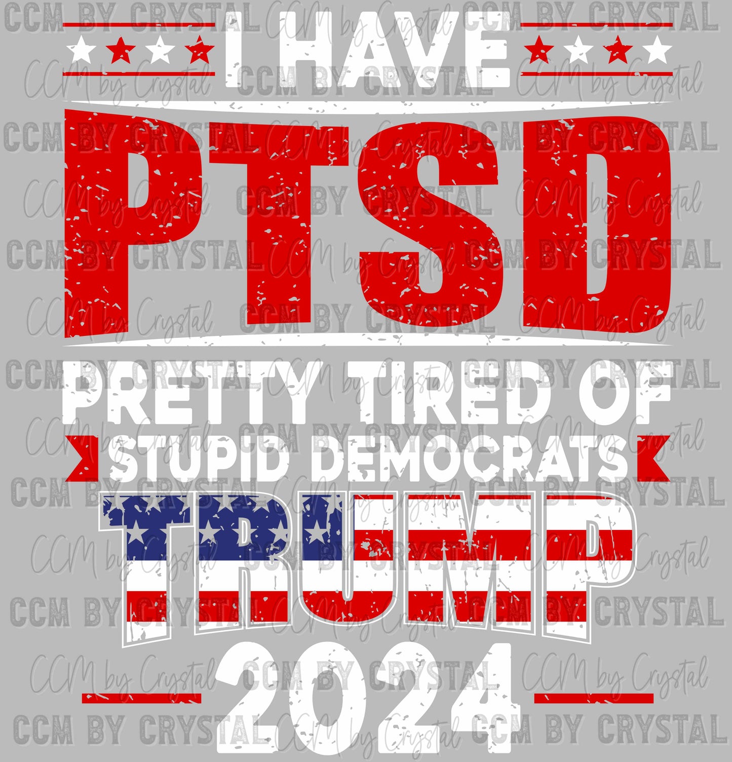 I Have PTSD President 2024 White Ready to Press Transfer
