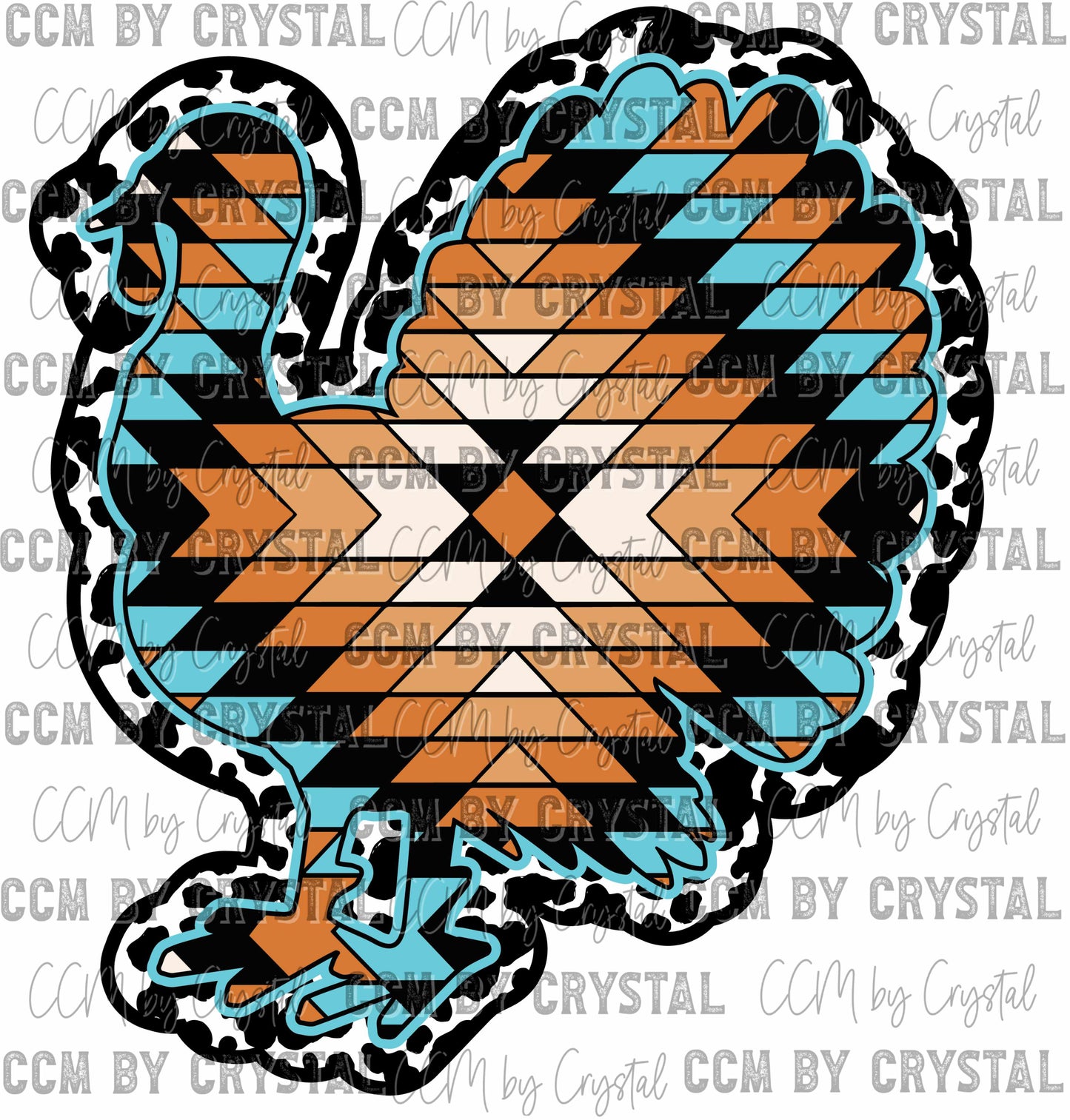 Show Turkey Solid Aztec Ready to Press Transfer