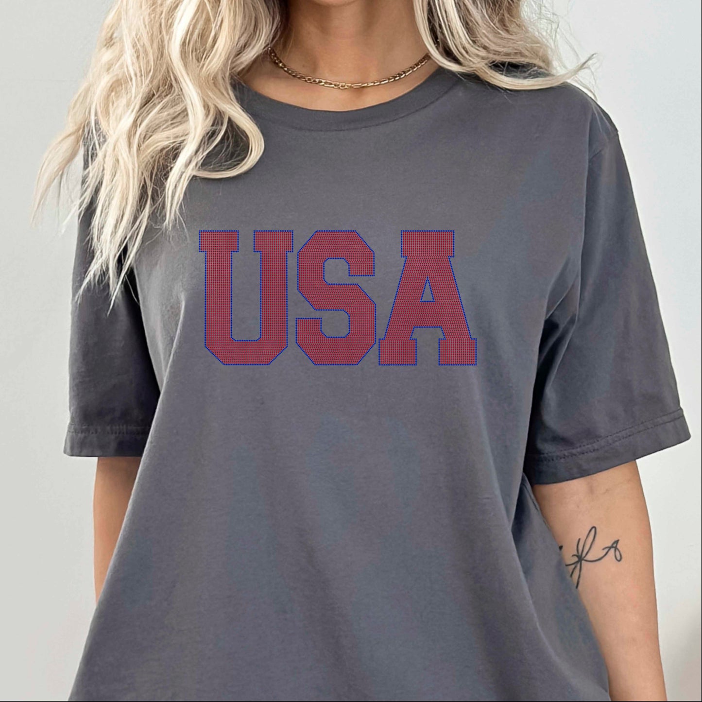 USA 2-Color Approximately 11" wide Spangle Transfer