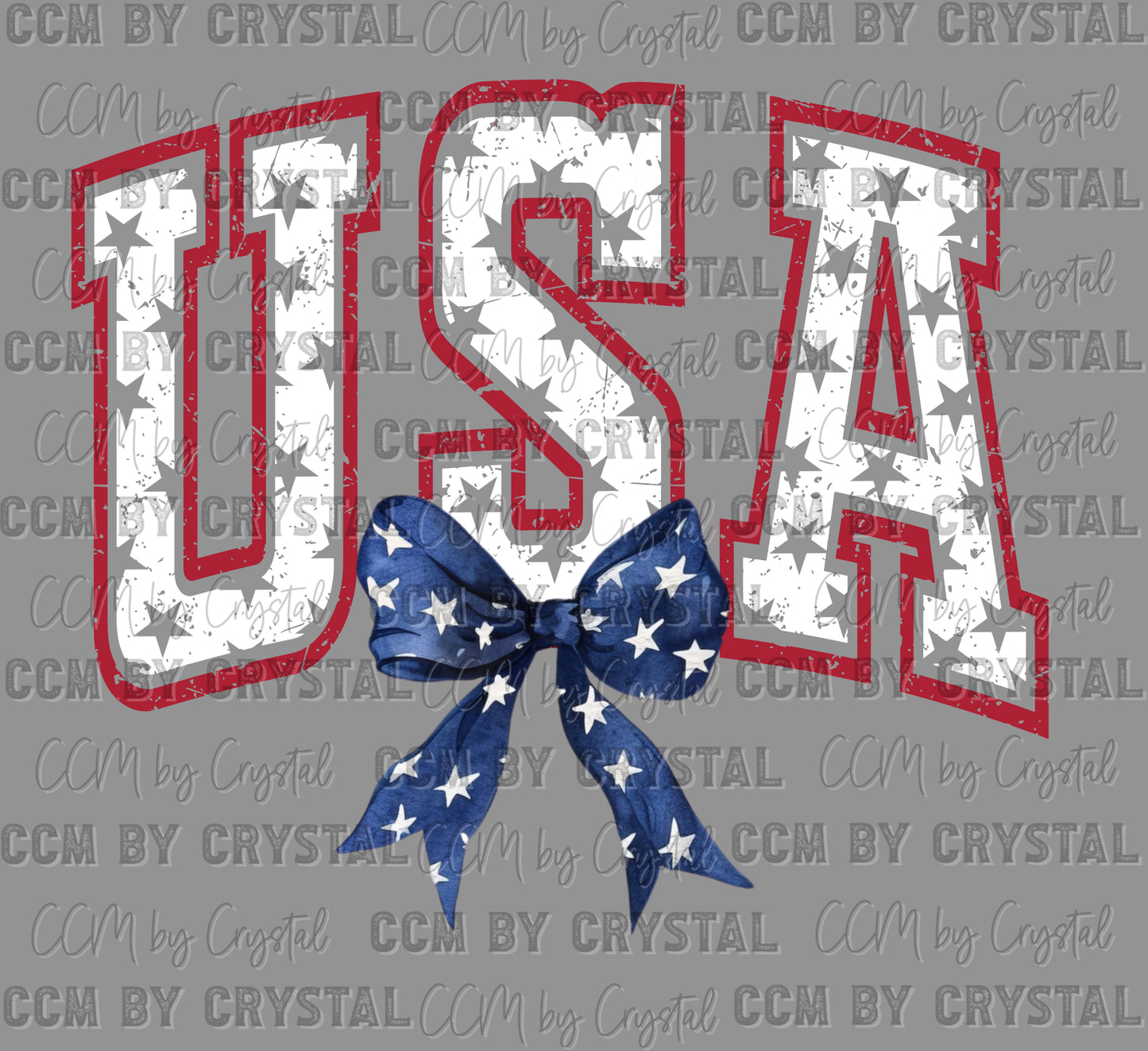 USA Centered Bow 4th of July USA Patriotic Ready to Press DTF Transfers Sublimation Transfers
