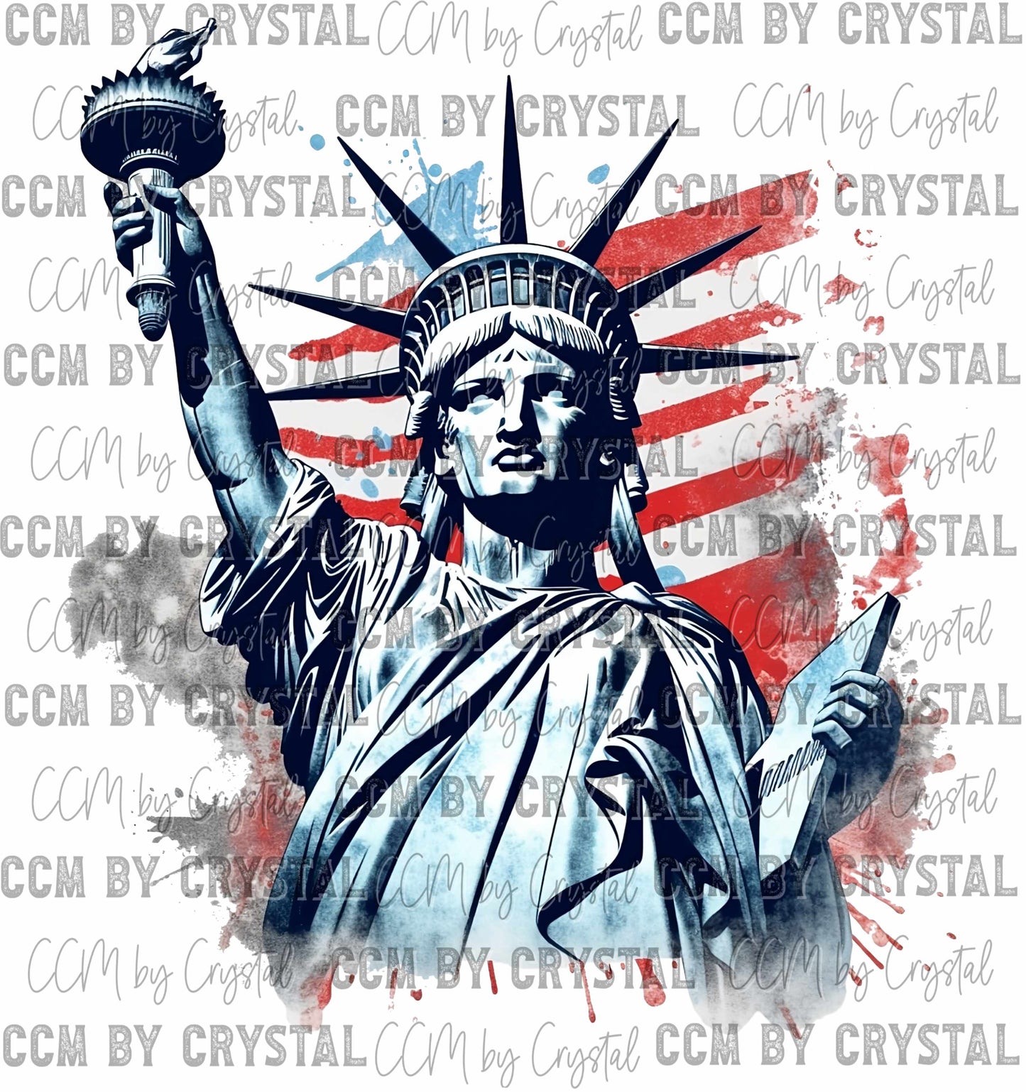 USA Patriotic Statue of Liberty Ready to Press Transfer