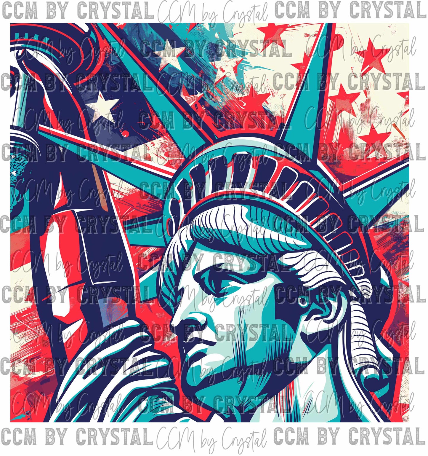 Copy of USA Patriotic Statue of Liberty Ready to Press Transfer