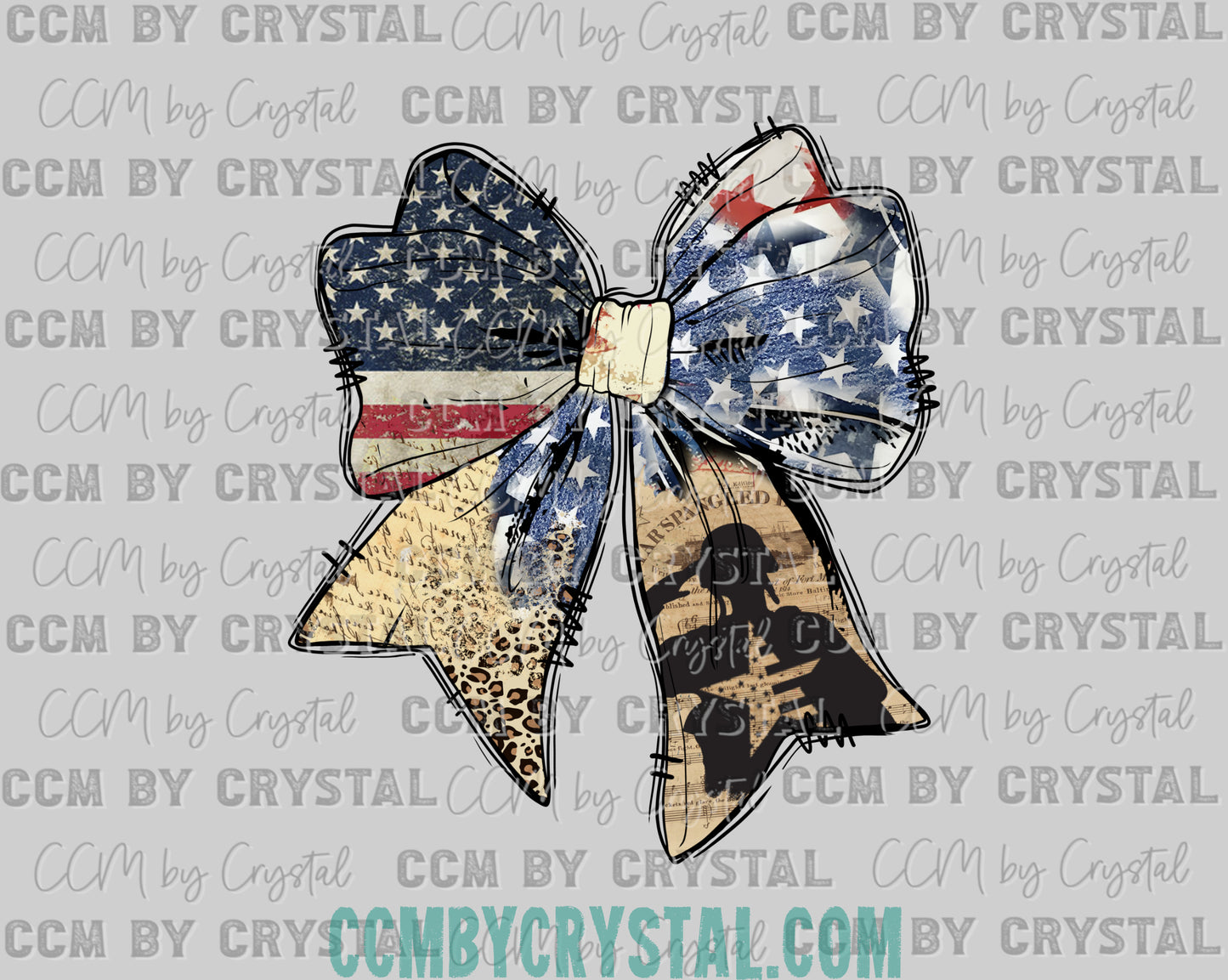 Soldier Bow USA 4th of July Ready to Press Transfer DTF Transfer Sublimation Transfer