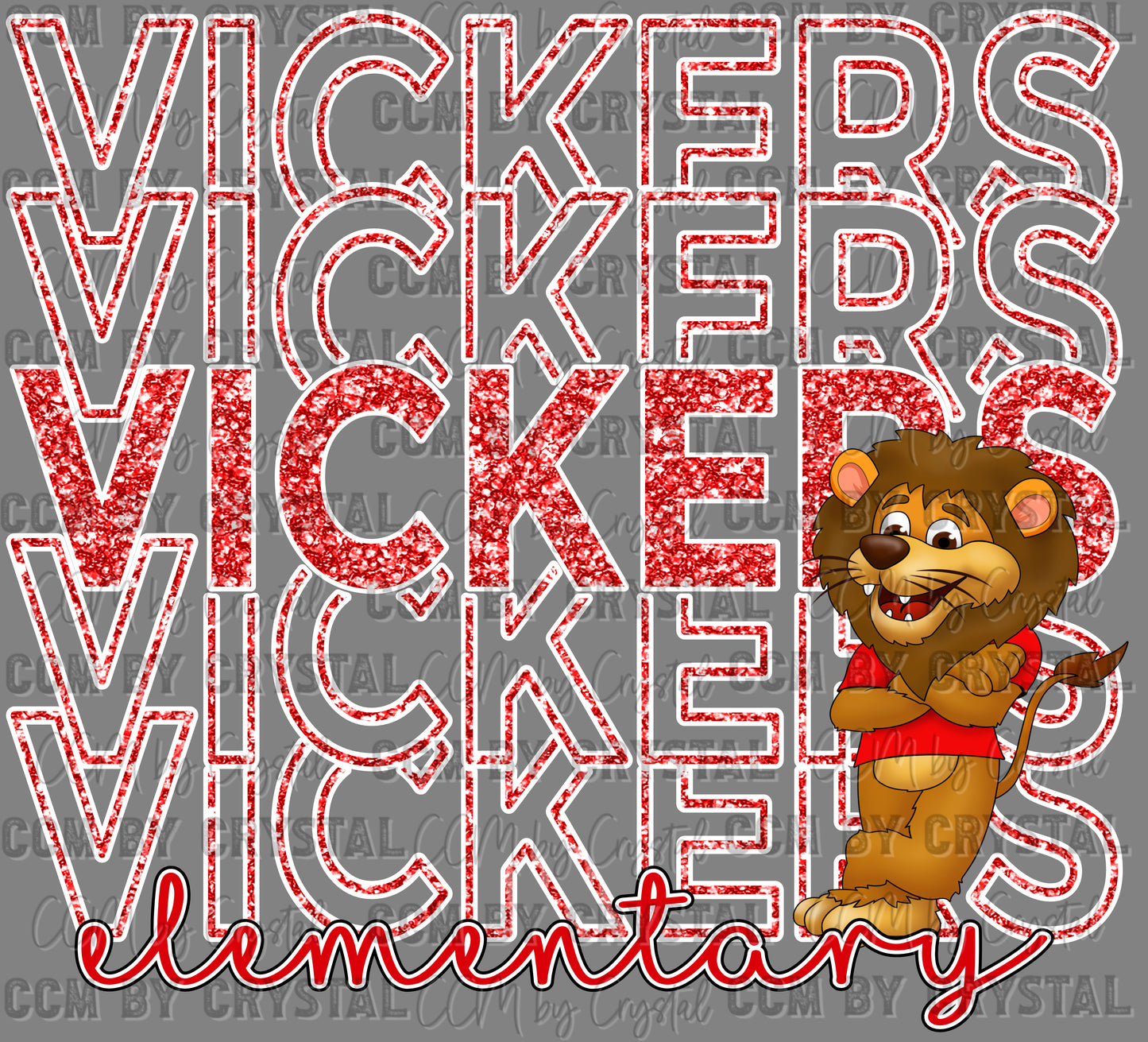 Victoria Vickers Elementary Faux Glitter Ready to Press Transfer DTF Transfer