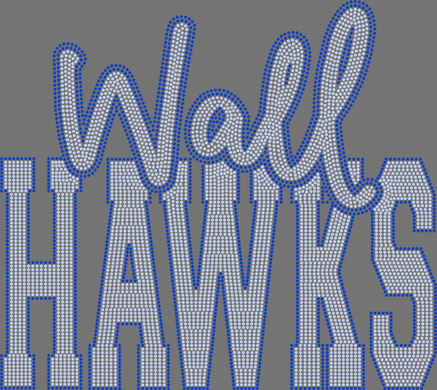 Wall Hawks 2-Color Approximately 11" wide Spangle Transfer