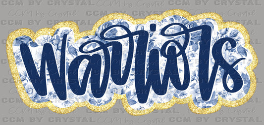 Warriors Blue Toile Sports Mascot Ready to Press Transfer DTF Transfer Sublimation Transfer