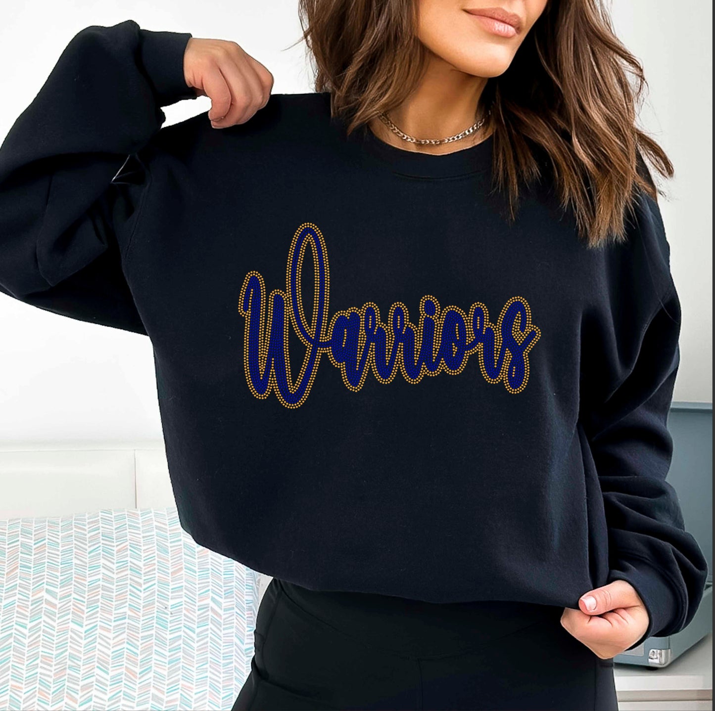 Warriors 2-Color Approximately 11" wide Spangle Transfer