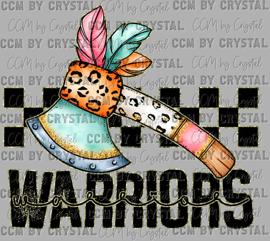 Warriors Cartoon Mascot Ready to Press Transfer DTF Transfer Sublimation Transfer