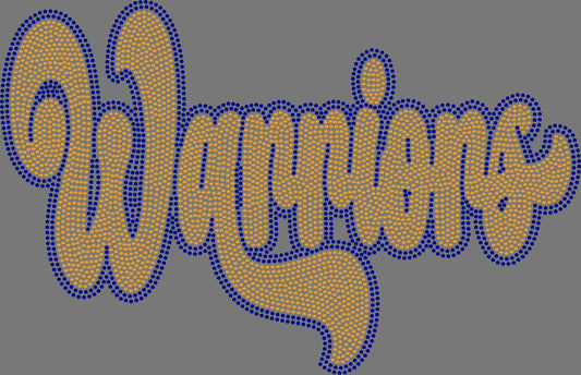 Warriors 11" Wide 2- Color Spangle Ready to Press Spangle Transfer Sparkle Bling