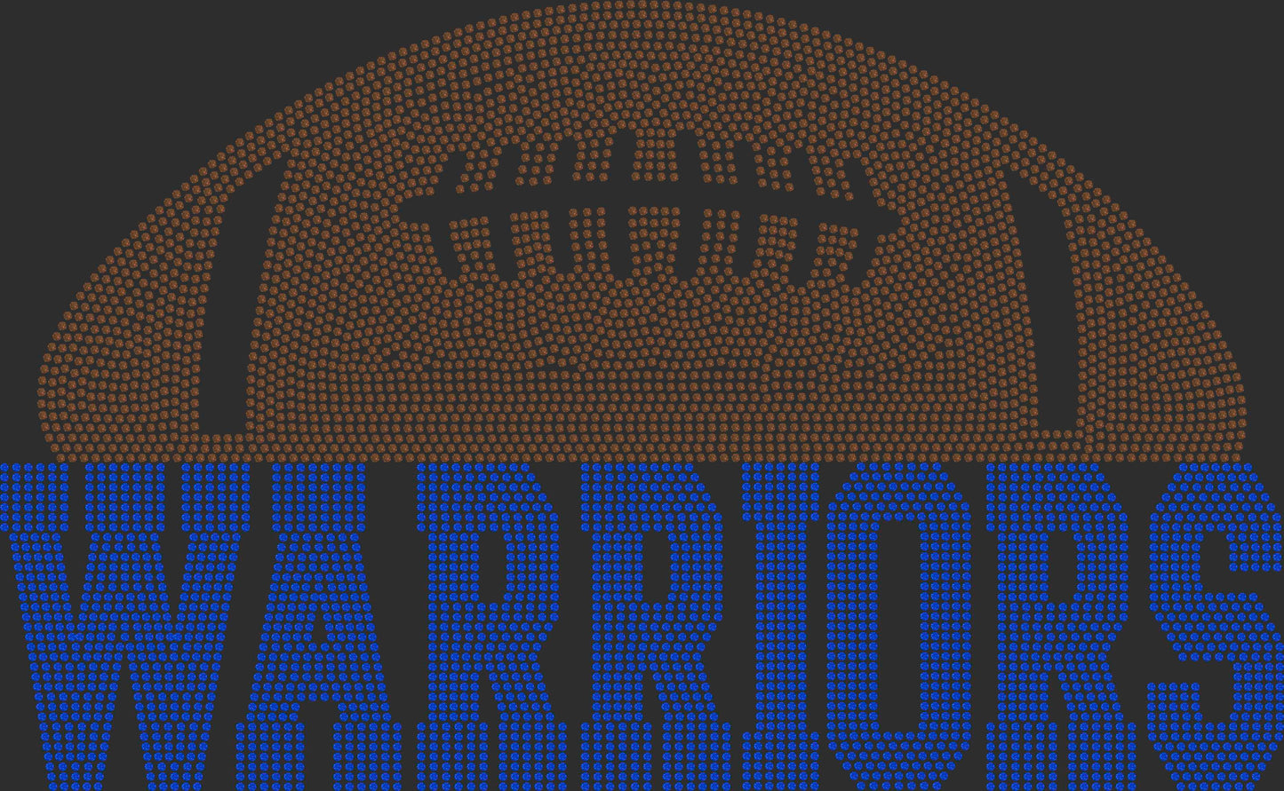 Warriors Football 2-Color Approximately 11" Wide Spangle Transfer