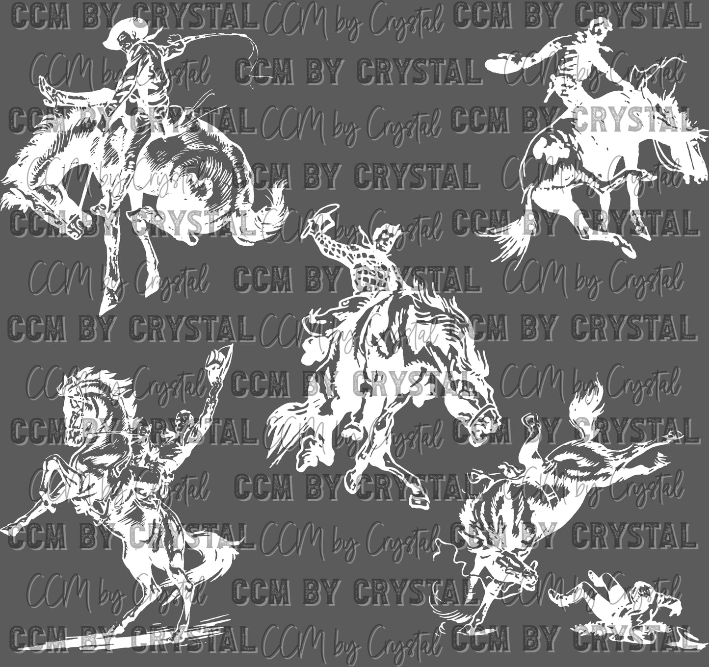 Western Cowboy Rodeo Ready to Press Transfer DTF Transfer