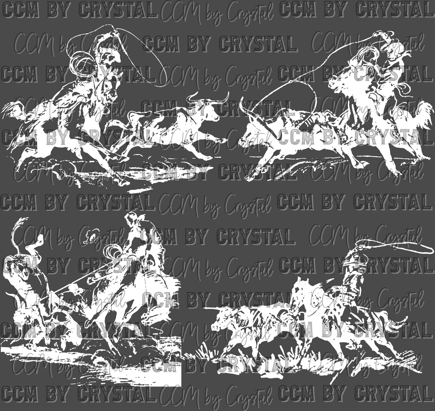 Western Roping Cowboy Rodeo Ready to Press Transfer DTF Transfer