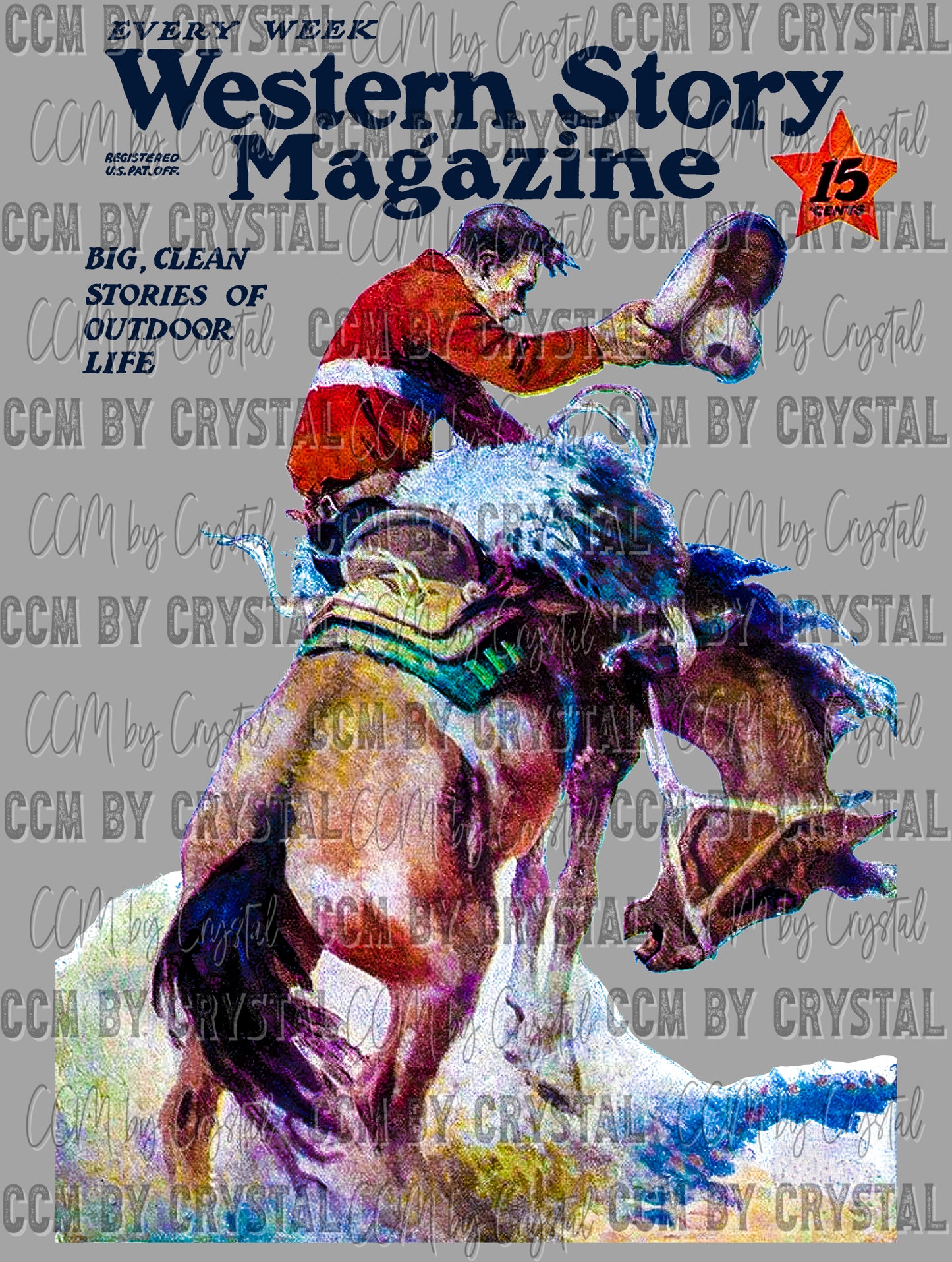 Western Story Cowboy Rodeo Ready to Press Transfer DTF Transfer Sublimation Transfer