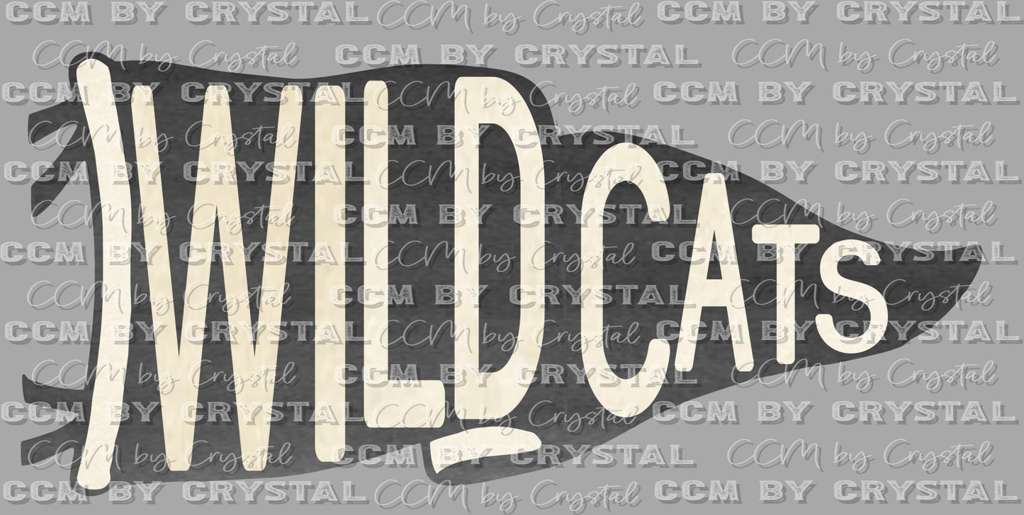 Wildcats Pennant Mascot Ready to Press Transfer DTF Transfer Sublimation Transfer