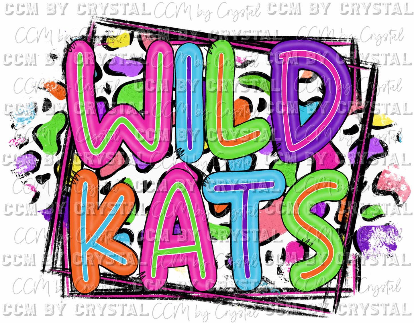 Wildkats colorful Mascot Ready To Press Transfer