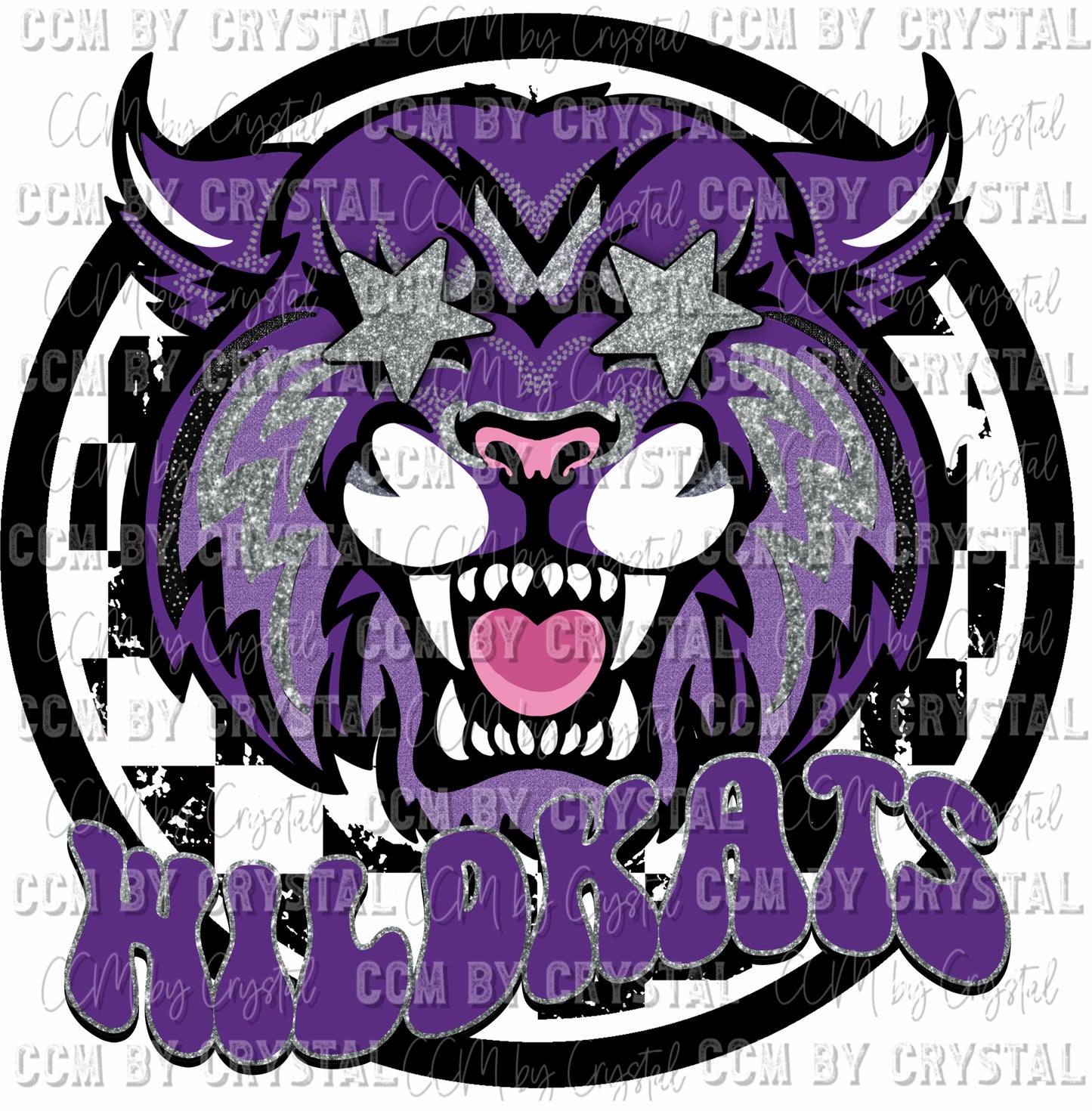 Wildkats Purple Mascot Ready To Press Transfer