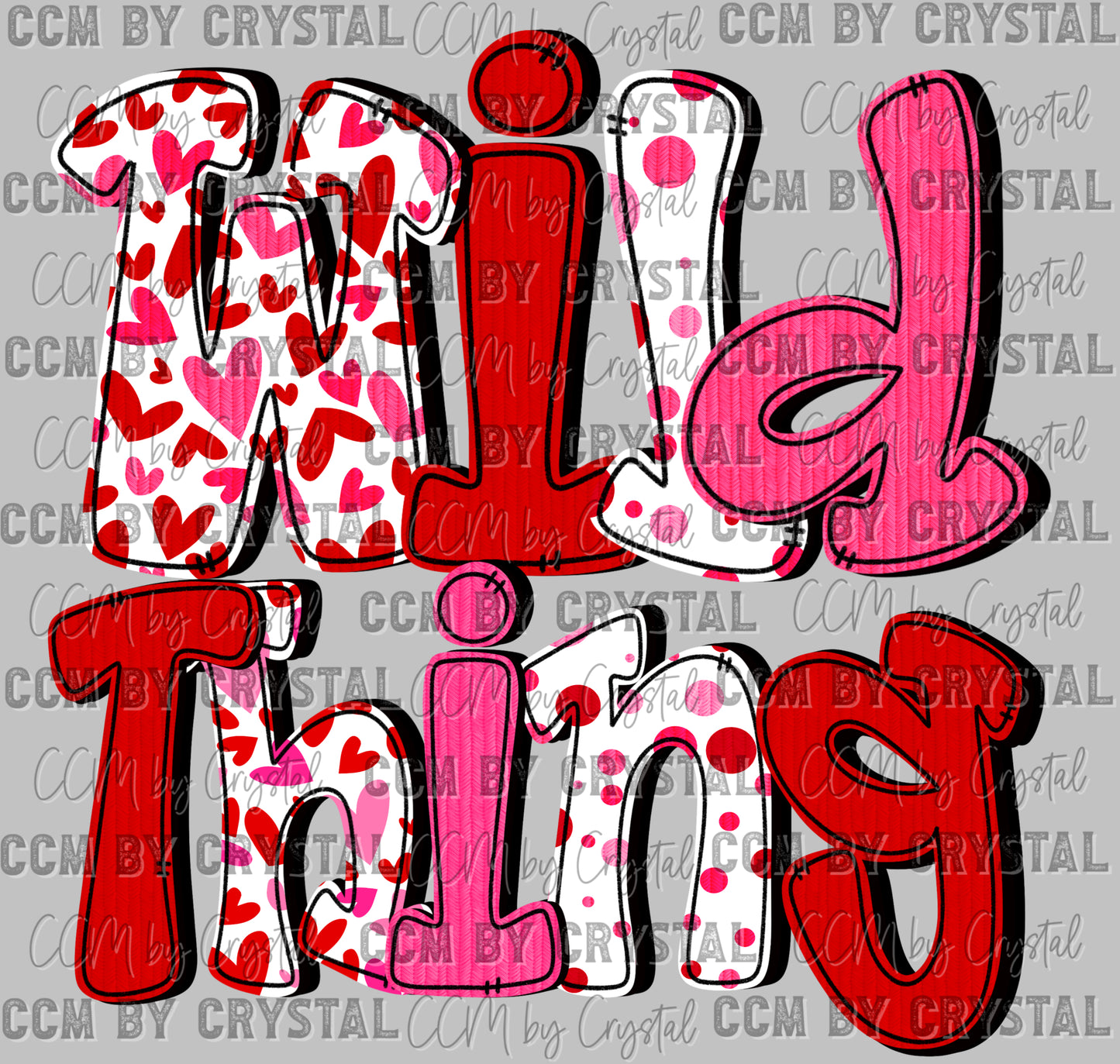 Valentines Wild Thing Girl Ready to Press Transfer DTF Transfer Sublimation Transfer