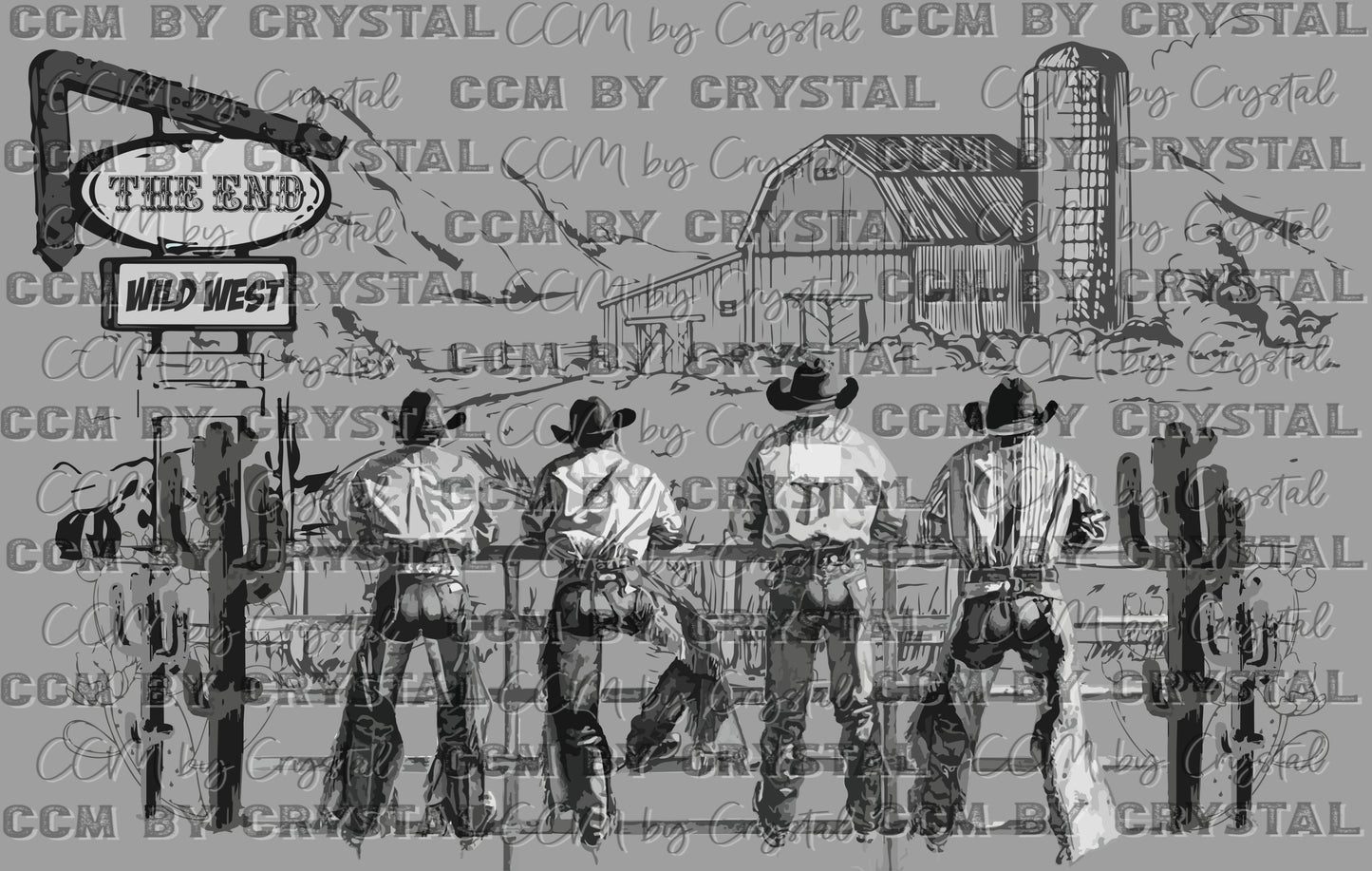 Wild West Cowboys Rodeo Western Ready to Press Transfer DTF Transfer Sublimation Transfer
