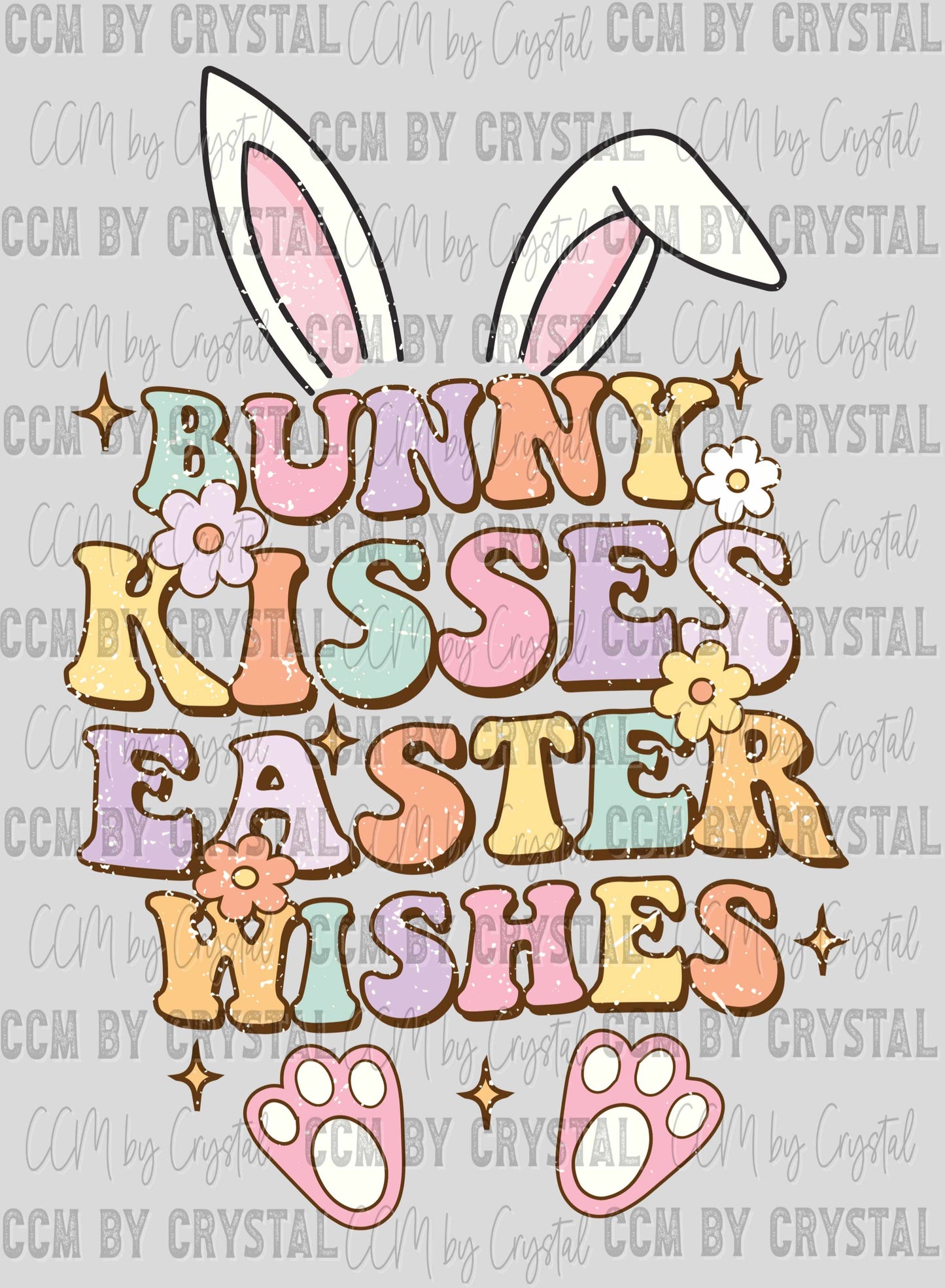 Bunny Kisses Easter Wishes Ready to Press Transfer