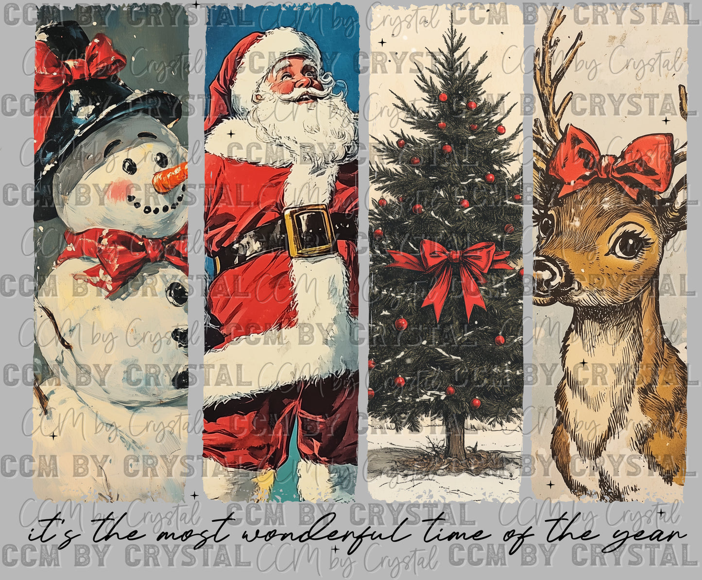 Christmas Black It's the Most Wonderful Time of the Year Ready to Press Transfer DTF Transfer