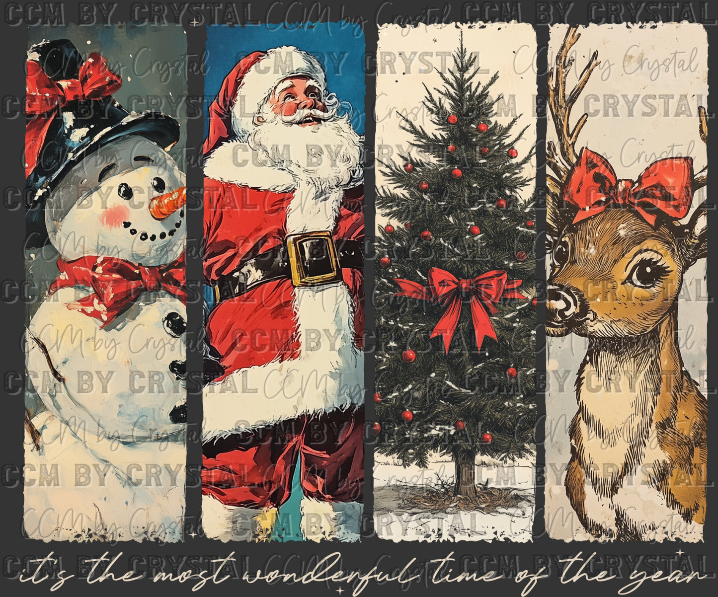 Christmas White It's the Most Wonderful Time of the Year Ready to Press Transfer DTF Transfer