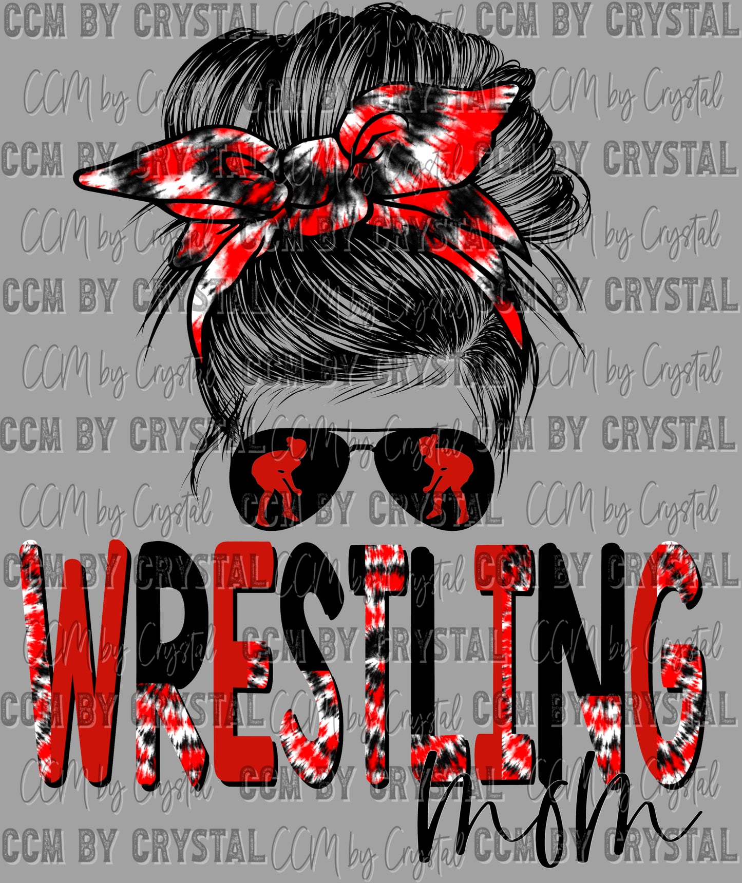 Wrestling Mom Girl Wrestler Messy Bun Ready to Press Transfer DTF Transfer Sublimation Transfer (Copy)