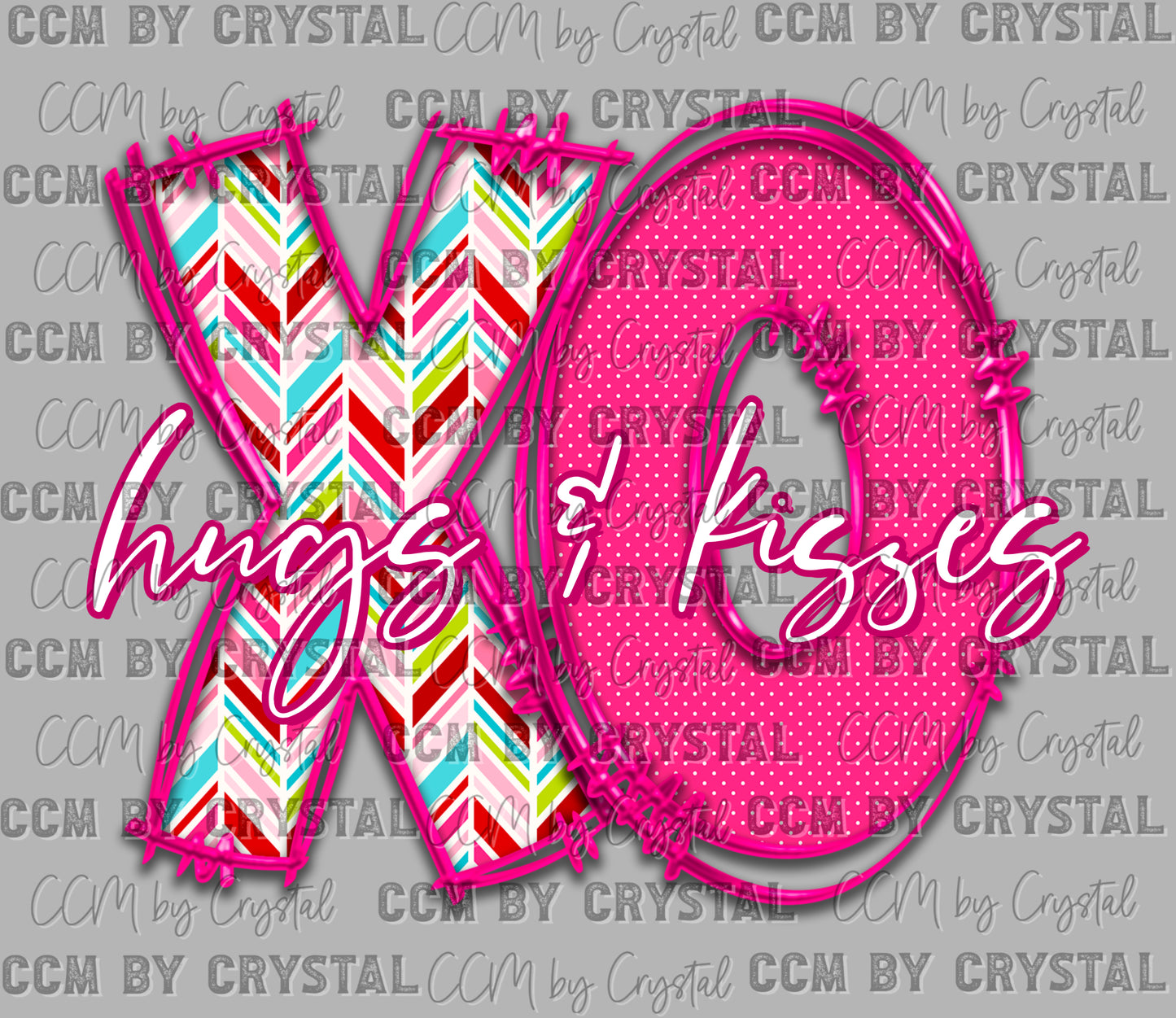 XO Hugs and Kisses Valentines Day Ready to Press Transfer DTF Transfer Sublimation Transfer