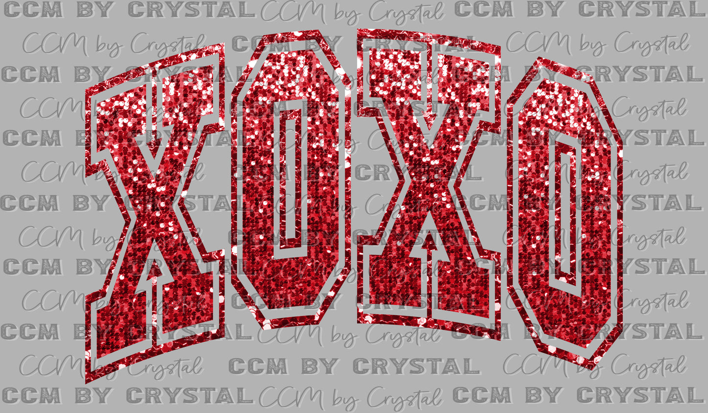 Xoxo Valentines Day Faux Glitter Ready to Press Instant Peel DTF Transfers Sublimation Transfers
