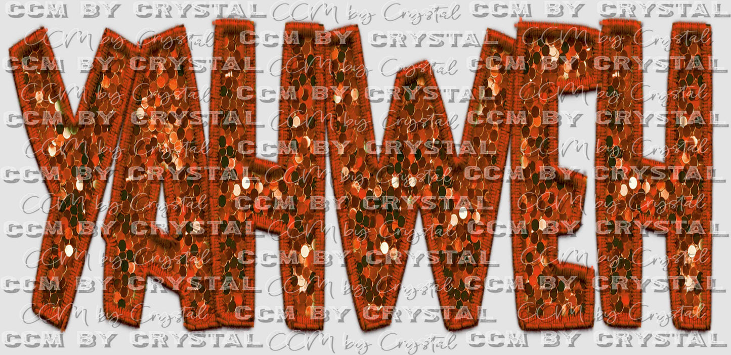 Yahweh Faux Sequins Faux Embroidery Ready to Press Transfer