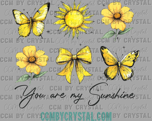 You Are My Sunshine Black Summer Ready to Press Transfer DTF Transfer Sublimation Transfer