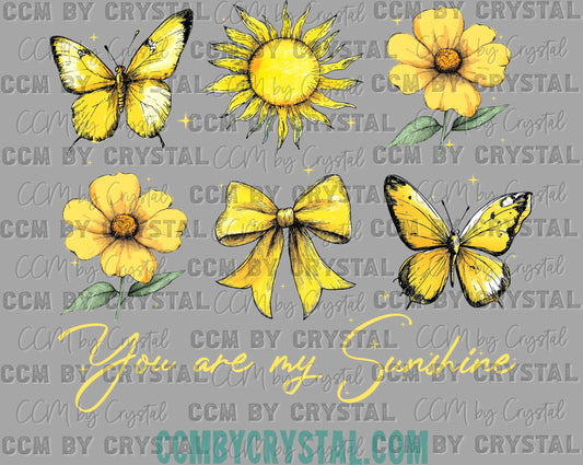 You Are My Sunshine Yellow Summer Ready to Press Transfer DTF Transfer Sublimation Transfer