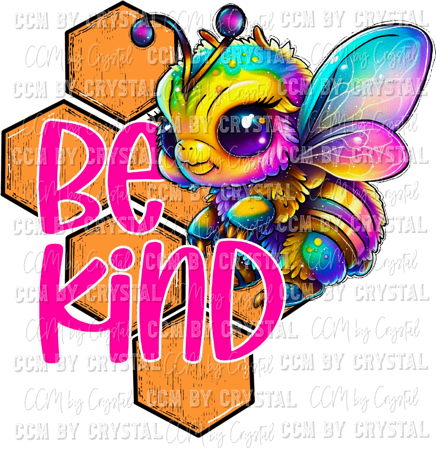 Be Kind Colorful Bee Ready to Press Transfer