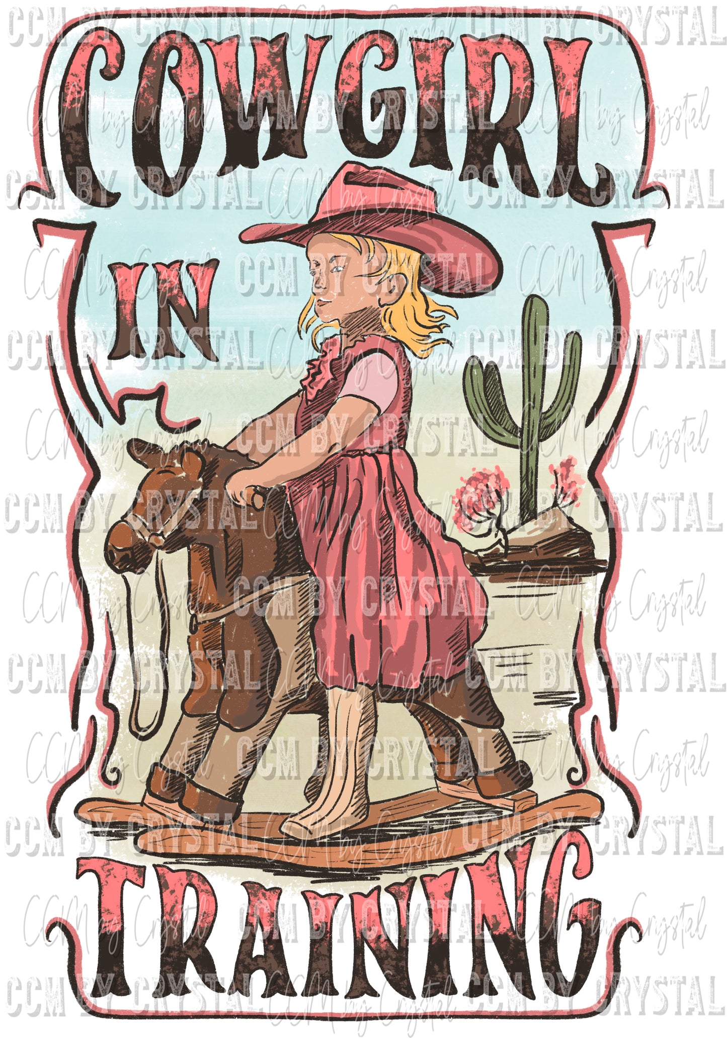 Cowgirl in Training Western Ready to Press Transfer