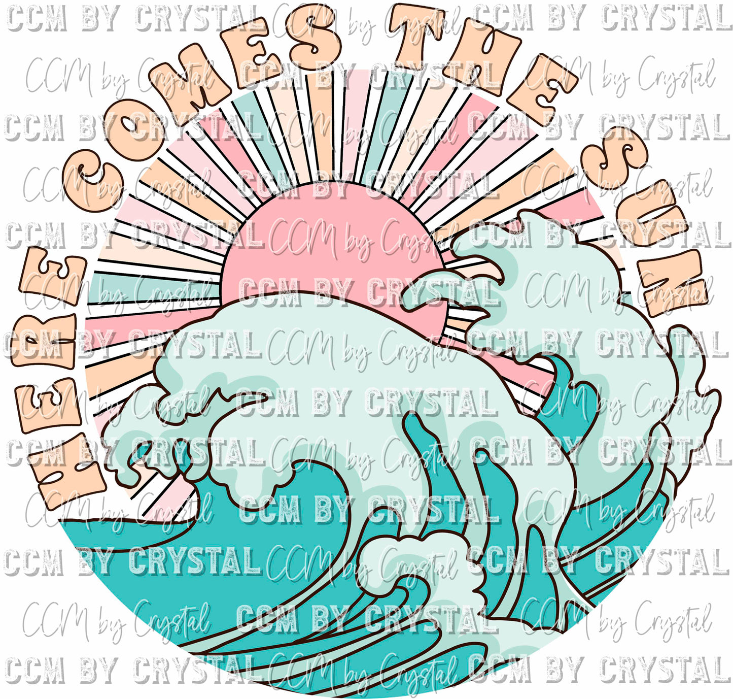 Here Comes the Sun Summer Beach Ready to Press Transfer