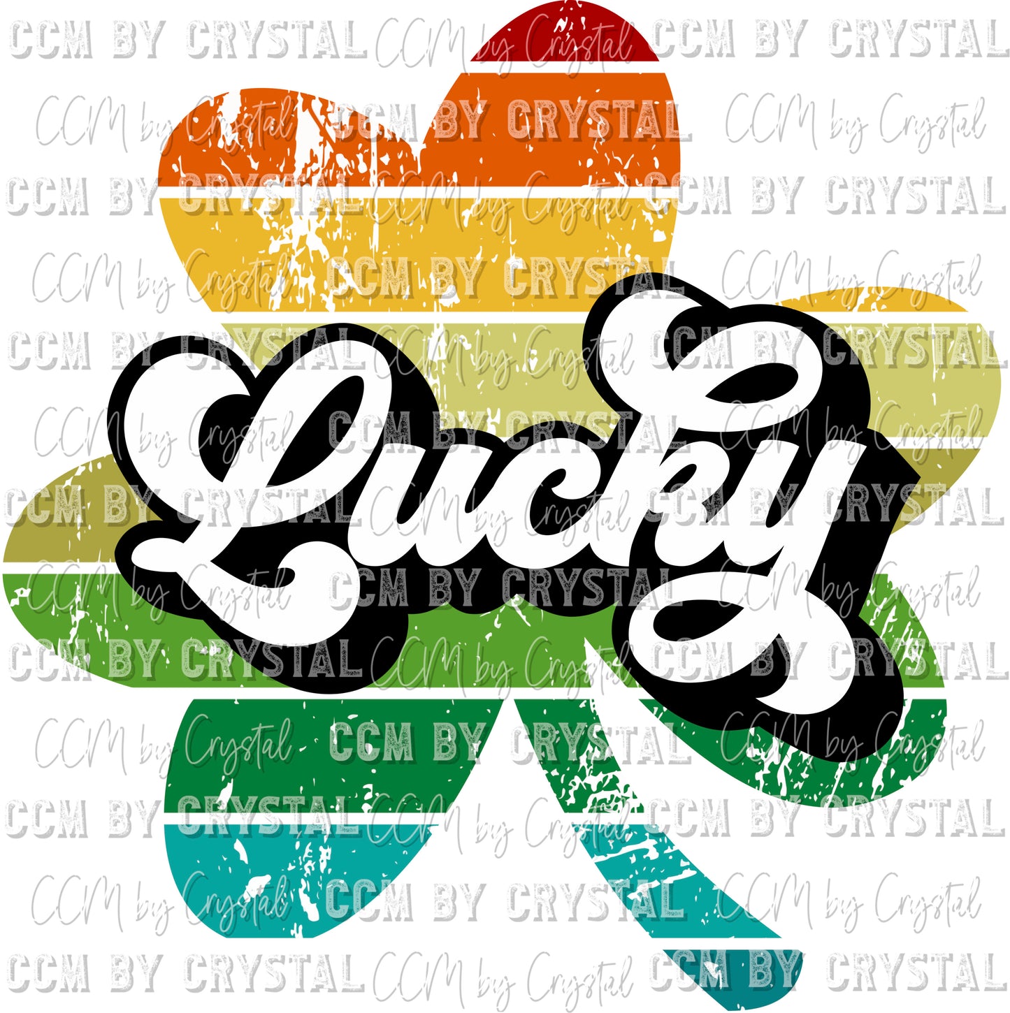 Lucky Shamrock Clover St Patrick's Day Ready to Press Transfer