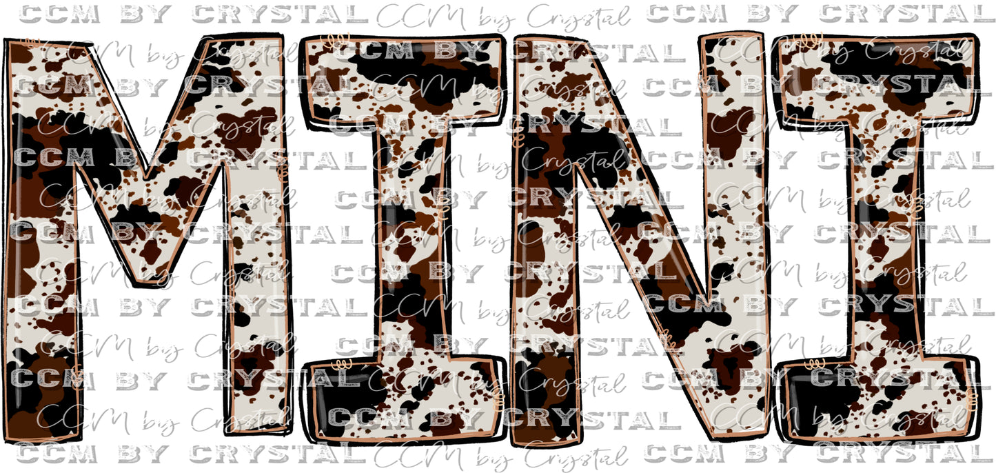 Mini Cowhide Cow Print Ready to Press Transfer