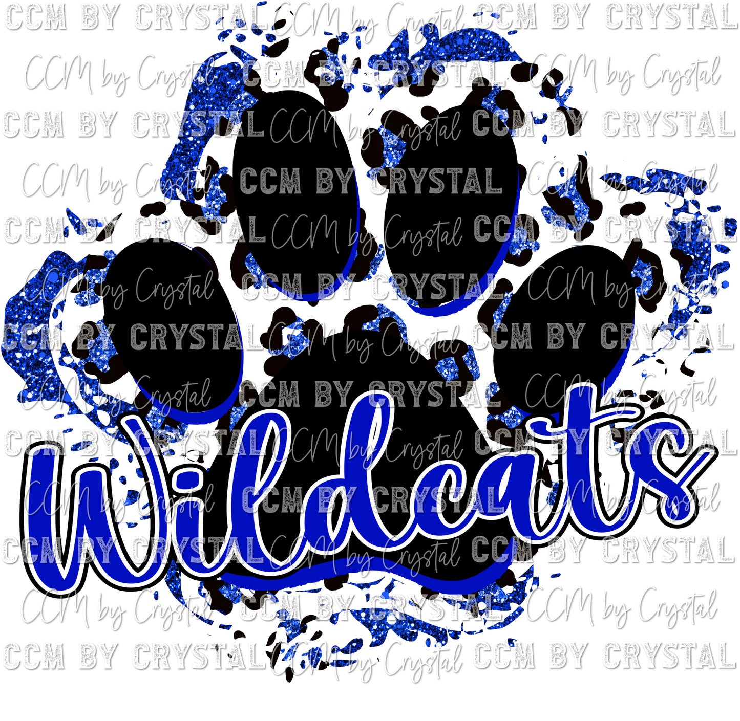 Wildcats Paw Royal Blue Ready to Press Transfer
