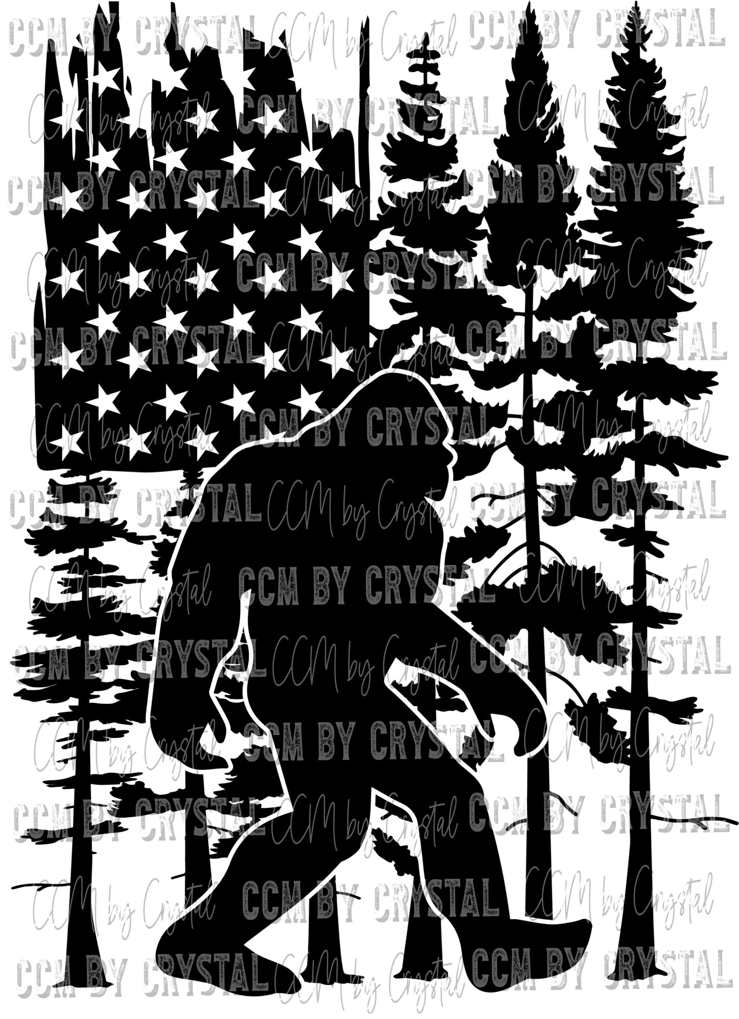 Big Foot Woods Flag Ready to Press Transfer