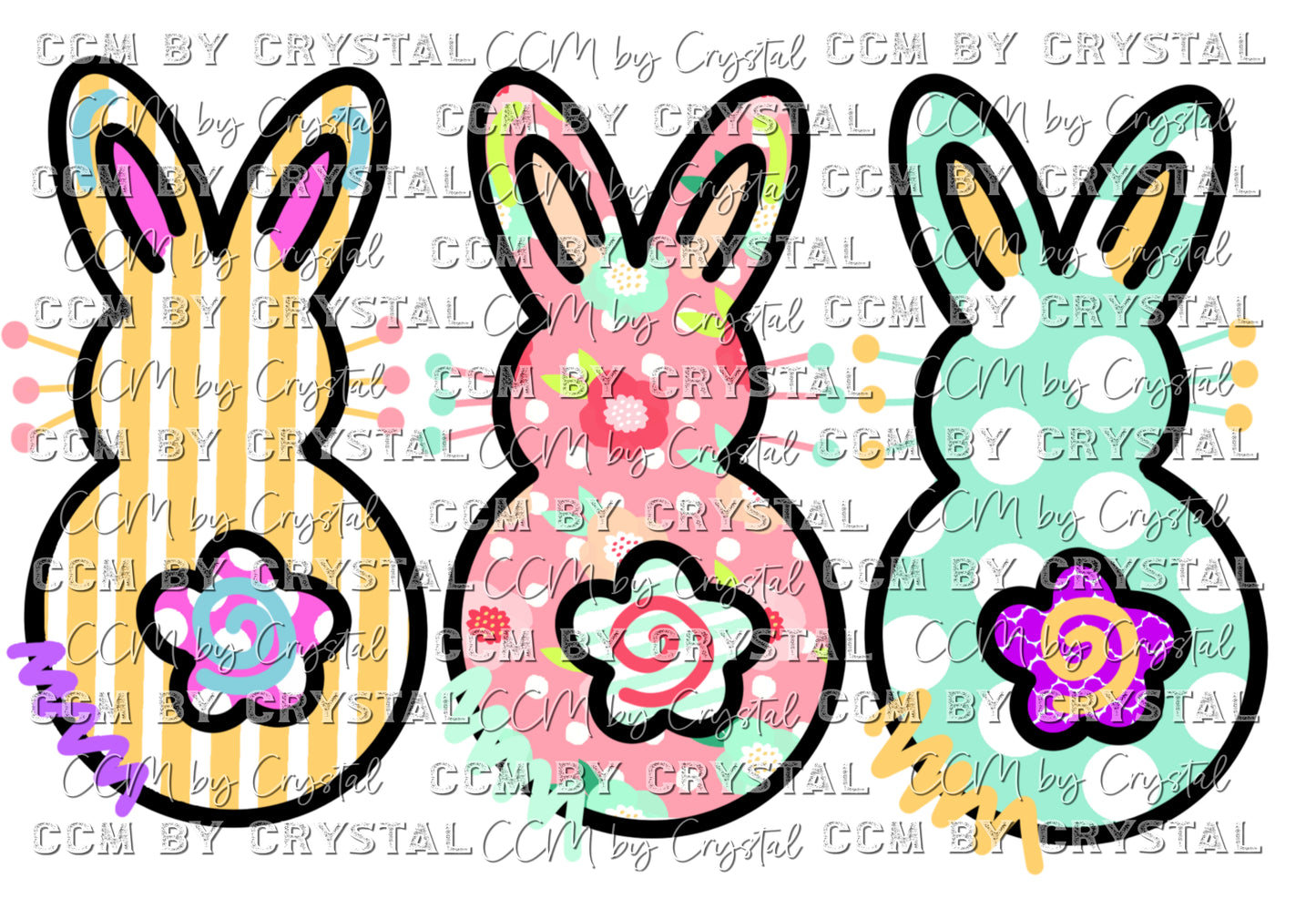 Easter Bunnies Ready to Press Transfer