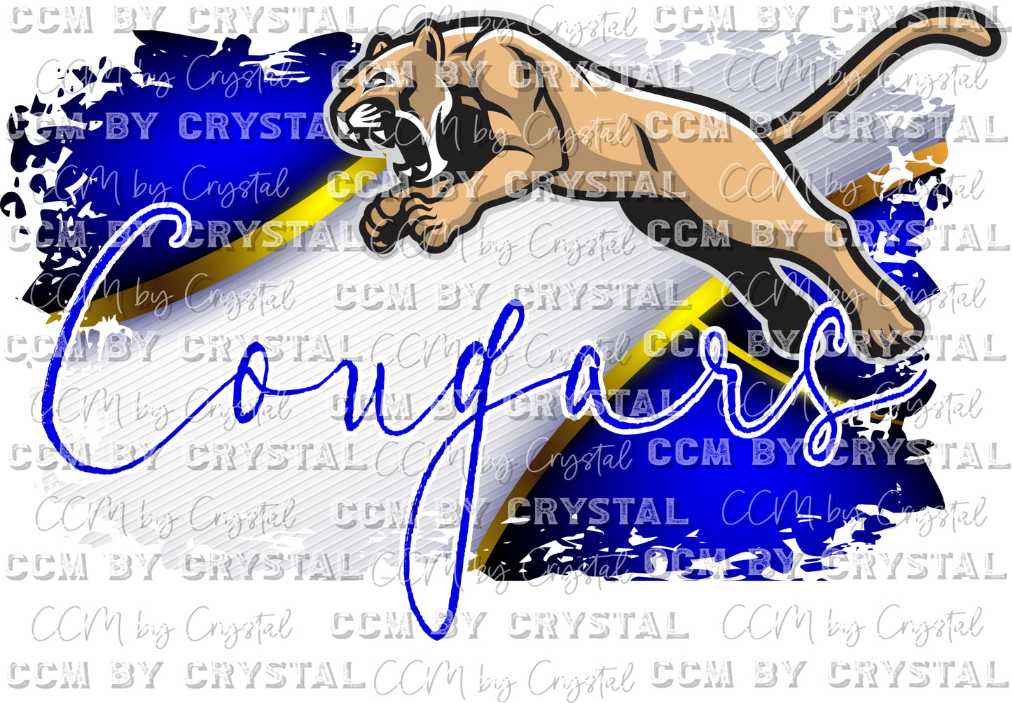 Cougars Blue Gold PNG Digital Download
