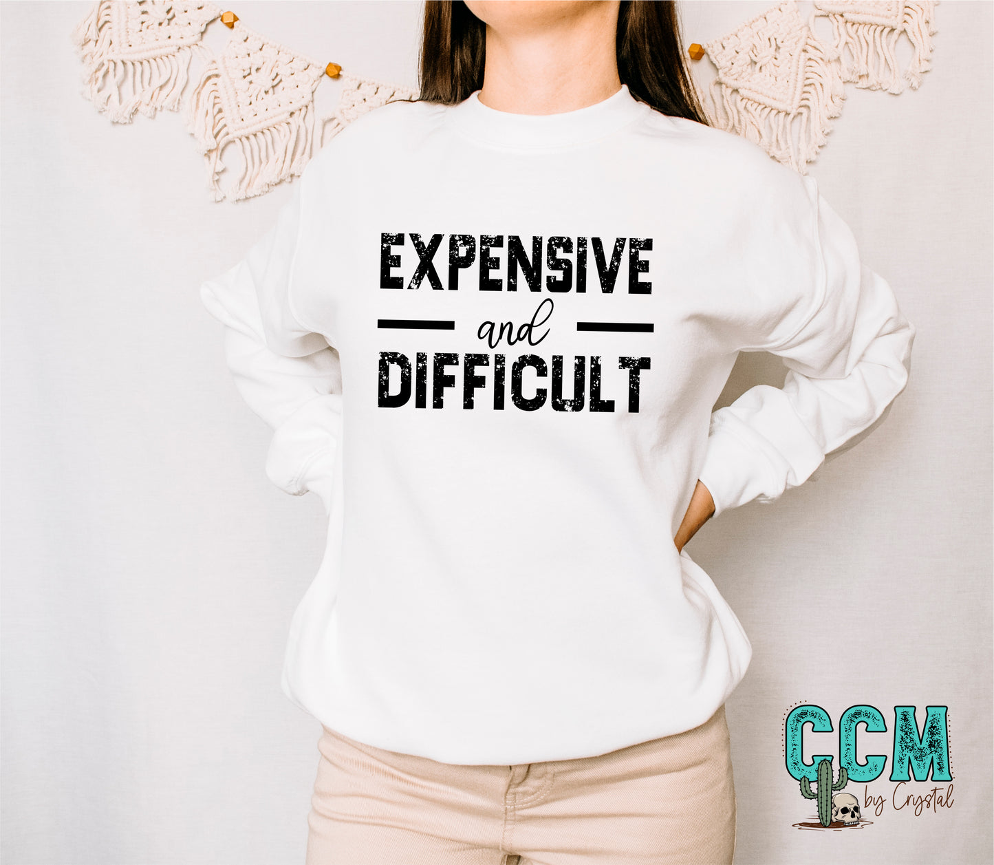 Expensive and Difficult Black Distressed Ready to Press Transfer