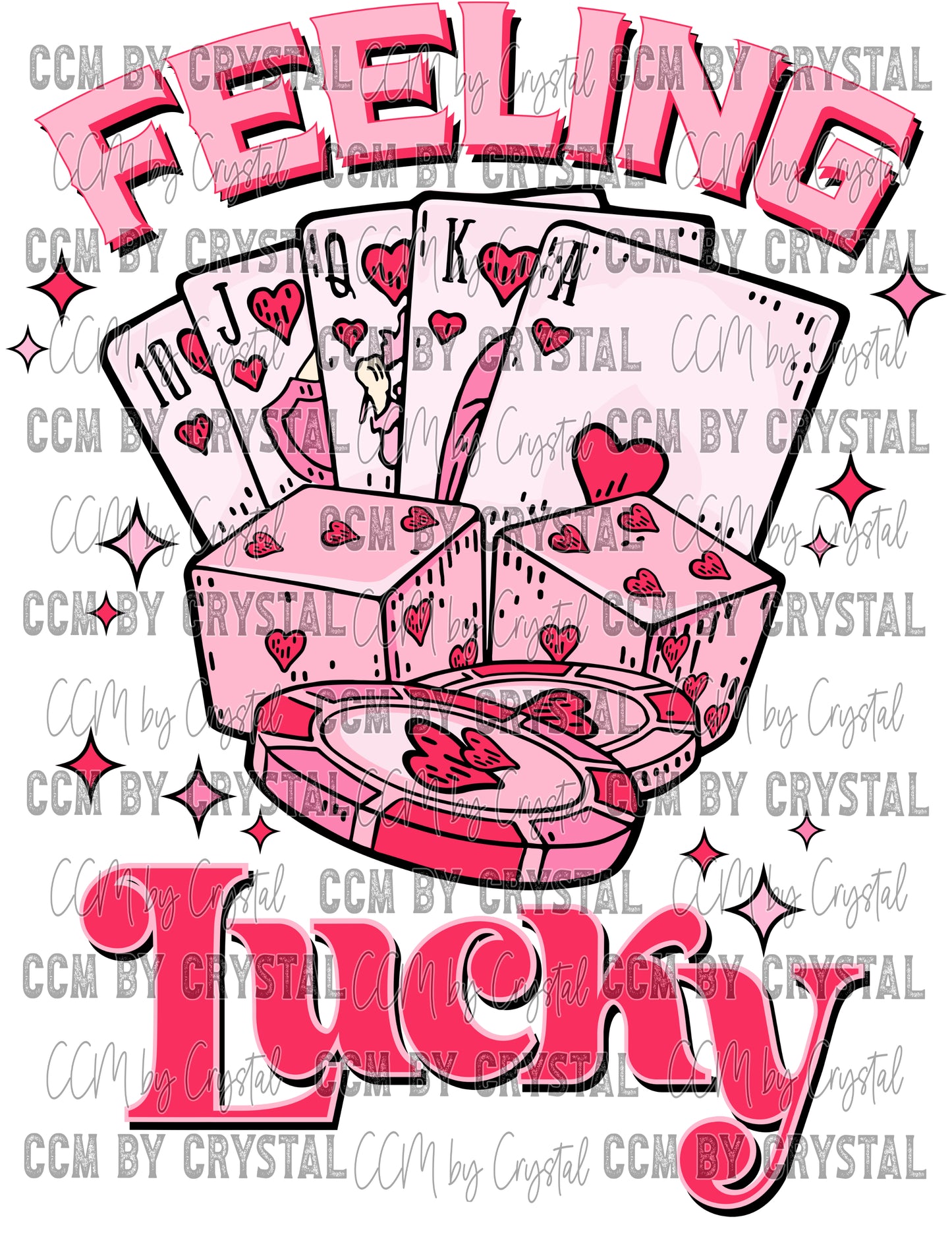 Feeling Lucky No Distress Valentine's Day Ready to Press Transfer