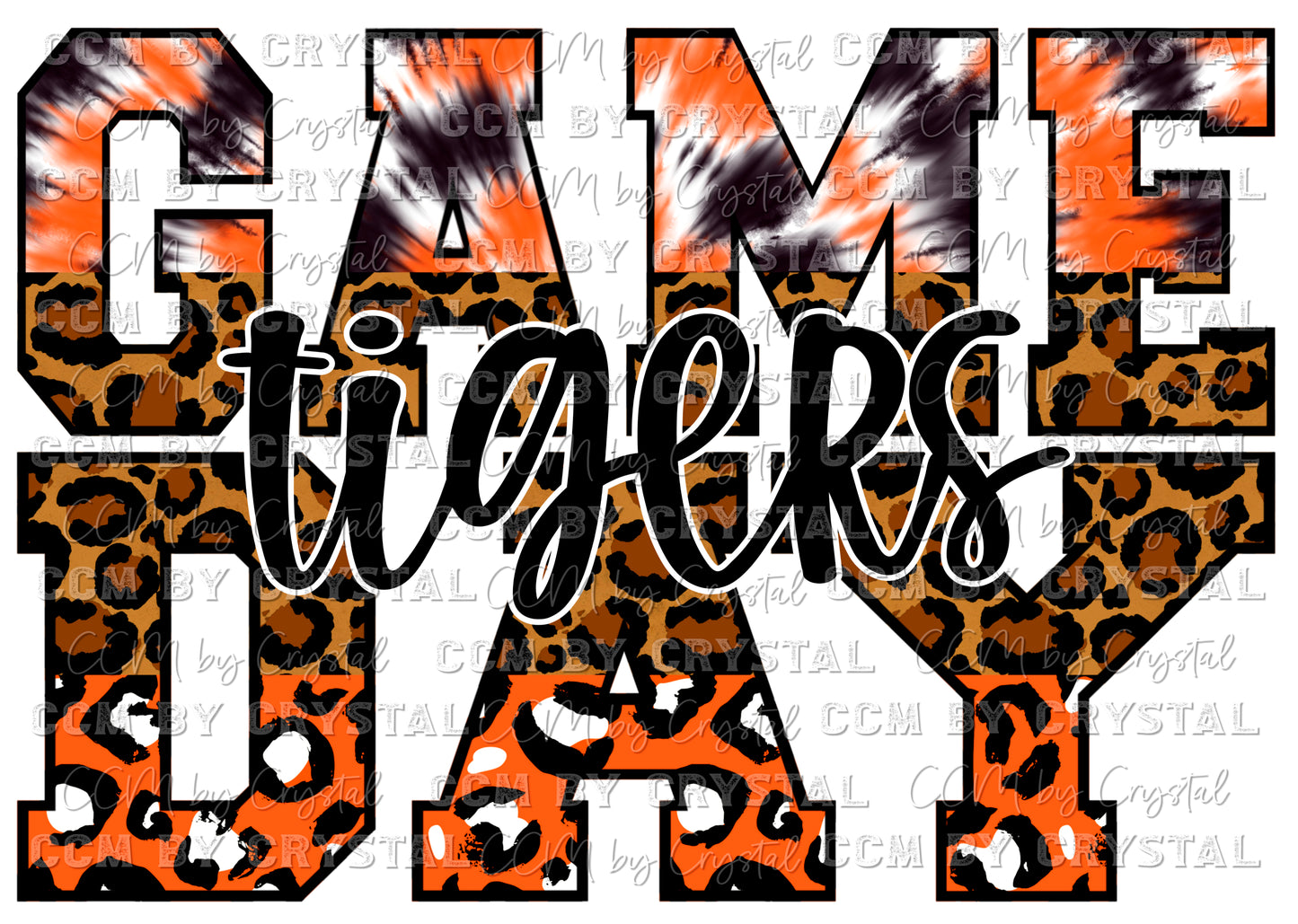 Game Day Tigers Mascot School Spirit Football Basketball Volleyball Ready to Press Transfer