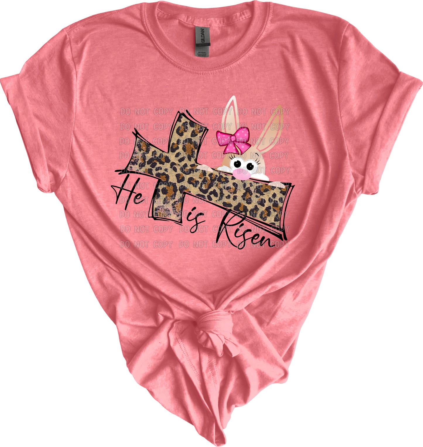He is Risen Easter Bunny Cross Ready to Press Transfer