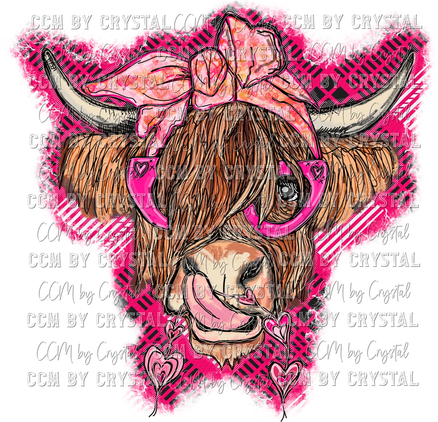 Highland Cow Valentine's Day Ready to Press Transfer