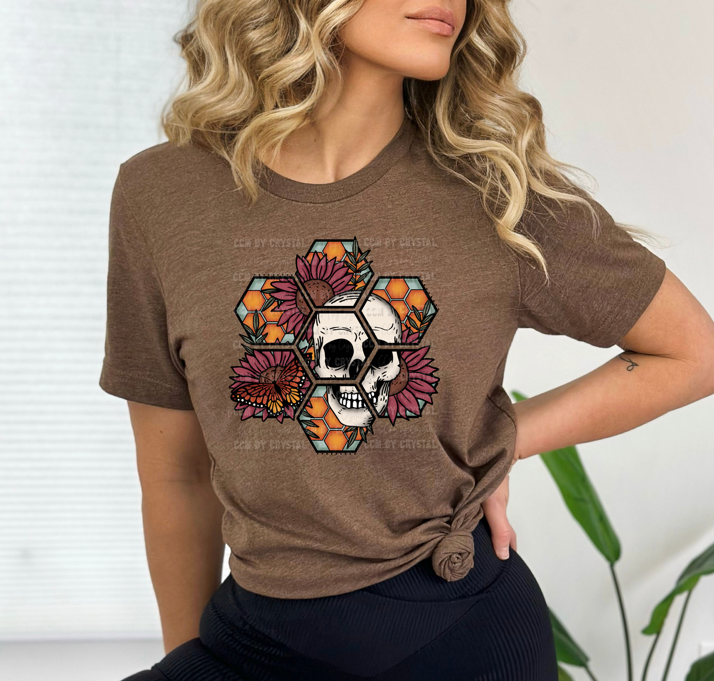 Floral Honeycomb Skellie Ready to Press Transfer