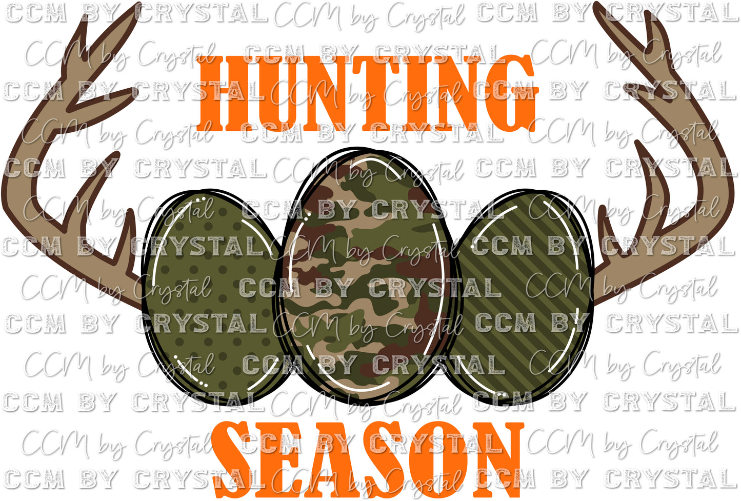 Hunting Season Easter Egg Hunt Camo Eggs Ready to Press Transfer