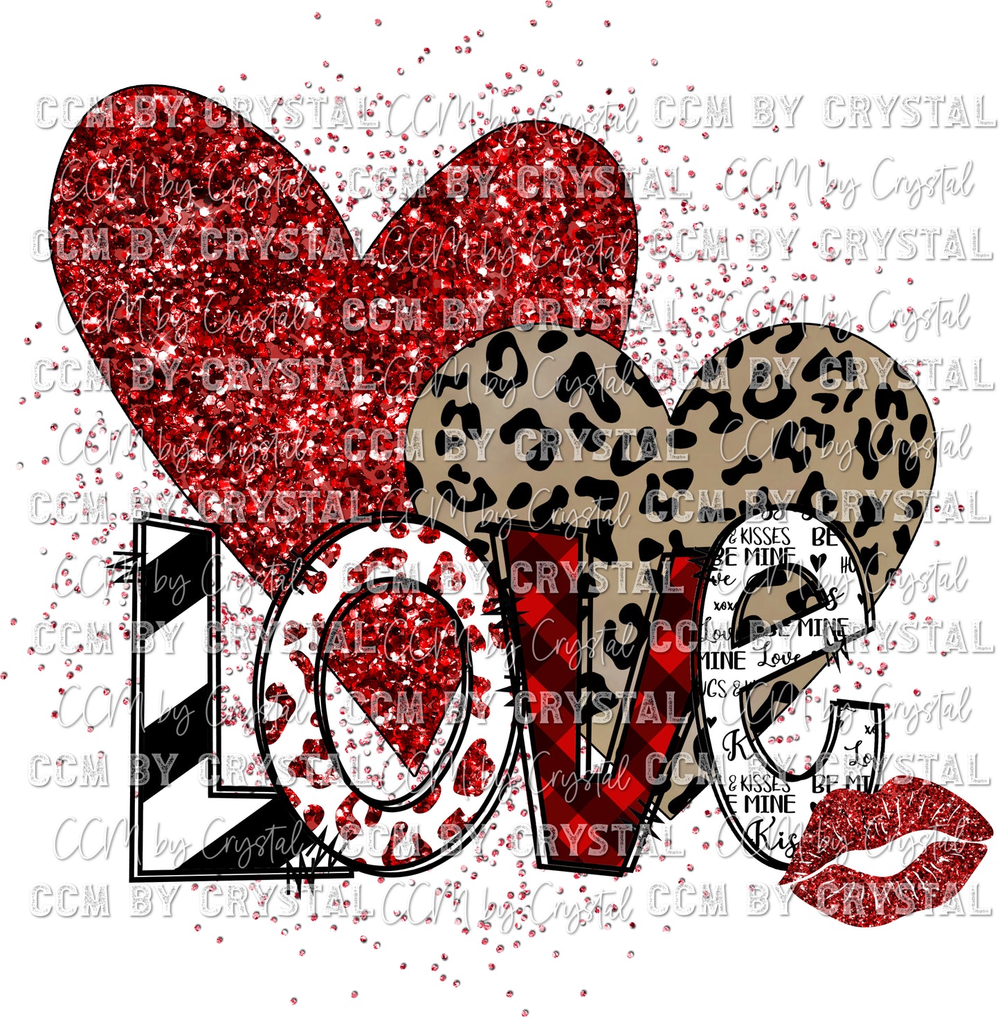 Love Hearts Valentine's Day Ready to Press Transfer