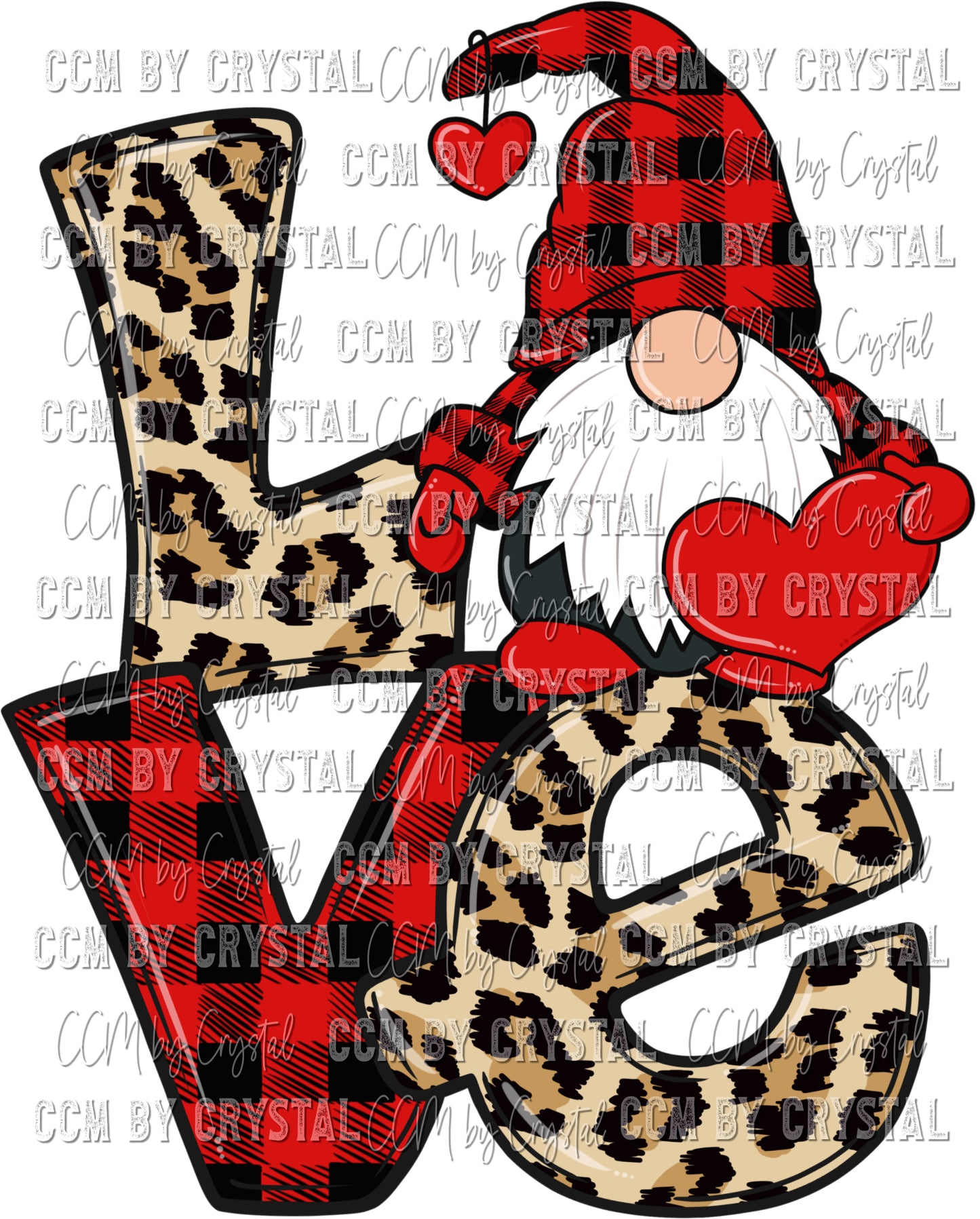 Love Gnome Valentine's Day Ready to Press Transfer